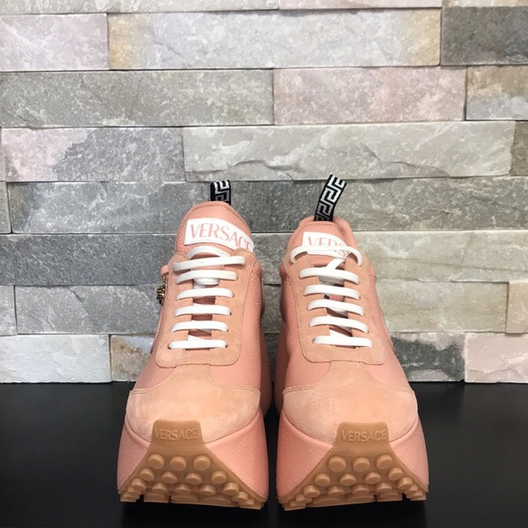 Authentic Versace Triplatform Leather Sneakers(peach like color) - Picture 7 of 16